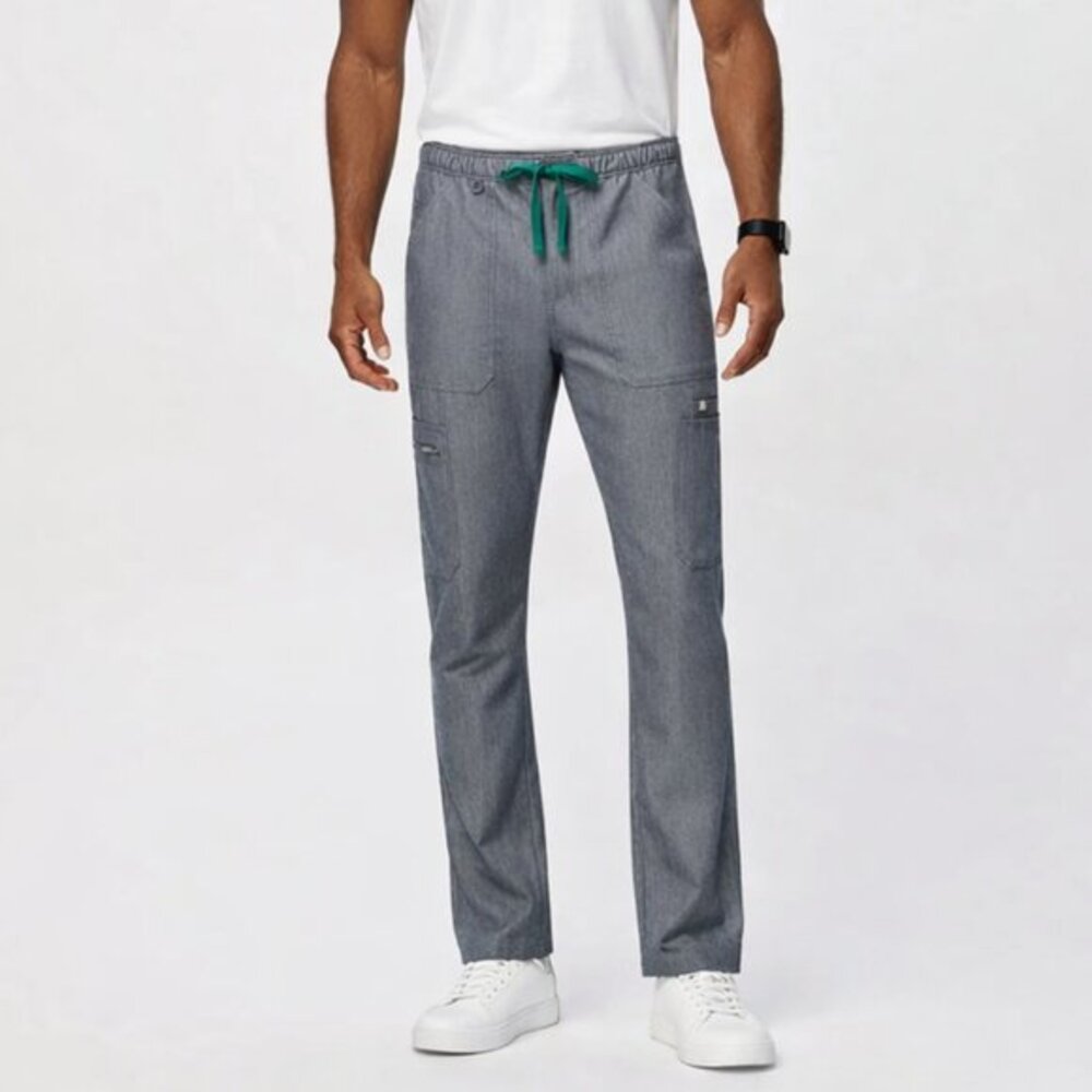 FIGS Cairo Cargo Scrub Pants Men’s Size Large Tall Graphite Gray Straight‎ Leg